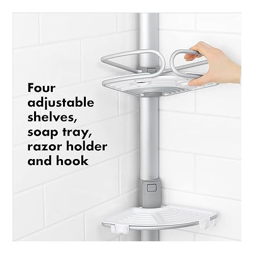 옥소 OXO Good Grips Quik-Extend Aluminum Pole Shower Caddy