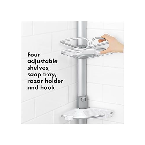 옥소 OXO Good Grips Quik-Extend Aluminum Pole Shower Caddy