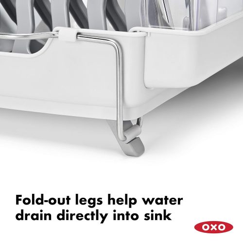 옥소 OXO Good Grips Convertible Foldaway Dish Rack, Stainless Steel