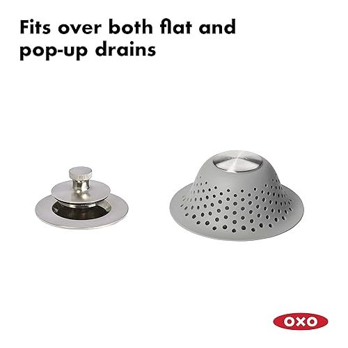 옥소 OXO Good Grips Silicone Shower & Tub Drain Protector, Gray