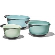 OXO Good Grips 3-Piece Plastic Mixing Bowl Set - Cadet Blue, Tower Gray, Jade, Small, Medium, Large