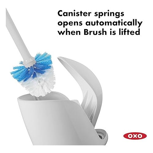 옥소 OXO Good Grips Compact Toilet Brush & Canister - Gray