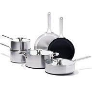 OXO Mira Tri-ply Stainless Steel, 10 Piece Cookware Pots and Pans Set including Ceramic Nonstick Frying Pan, Induction, Multi Clad, Dishwasher and Metal Utensil Safe