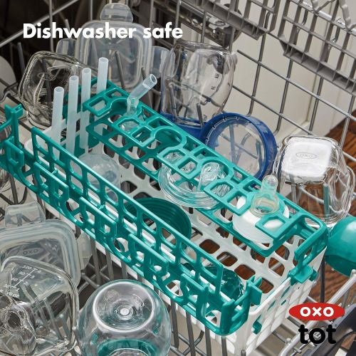 옥소 [아마존베스트]OXO Tot Dishwasher Basket for Bottle Parts & Accessories, Teal