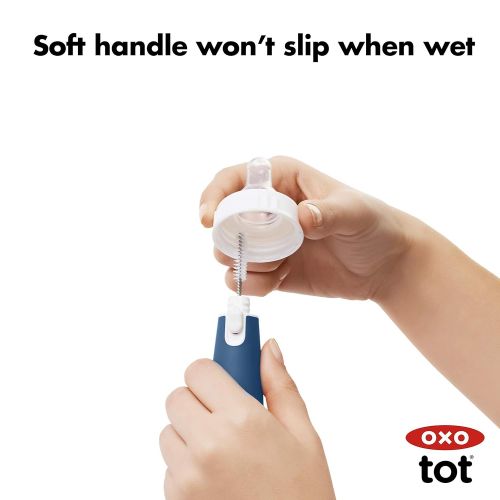 옥소 [아마존베스트]OXO Tot Bottle Brush with Nipple Cleaner and Stand, Navy