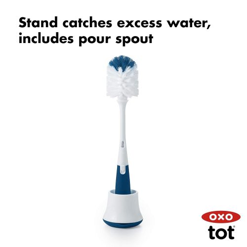 옥소 [아마존베스트]OXO Tot Bottle Brush with Nipple Cleaner and Stand, Navy