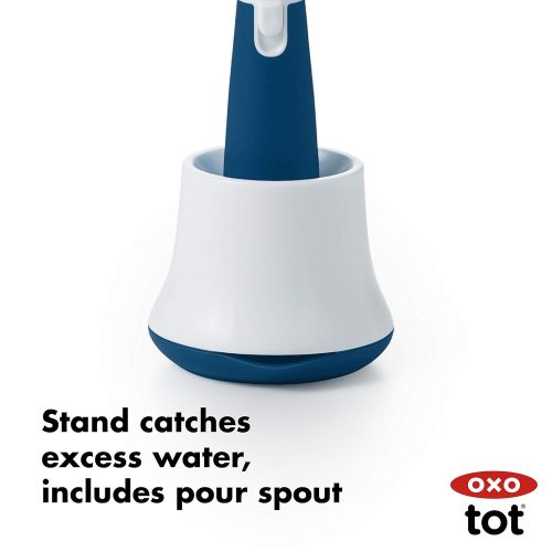 옥소 [아마존베스트]OXO Tot Bottle Brush with Nipple Cleaner and Stand, Navy