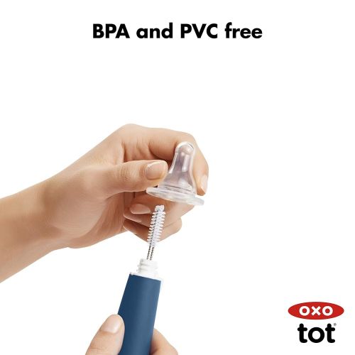 옥소 [아마존베스트]OXO Tot Bottle Brush with Nipple Cleaner, Navy