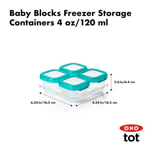 옥소 [아마존베스트]OXO Tot Baby Blocks Freezer Storage Containers (4 Oz)