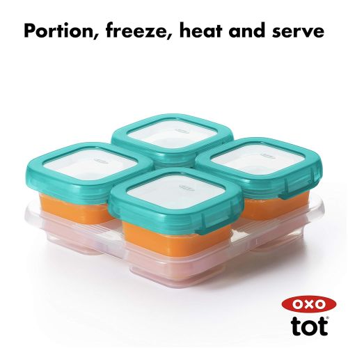 옥소 [아마존베스트]OXO Tot Baby Blocks Freezer Storage Containers (4 Oz)