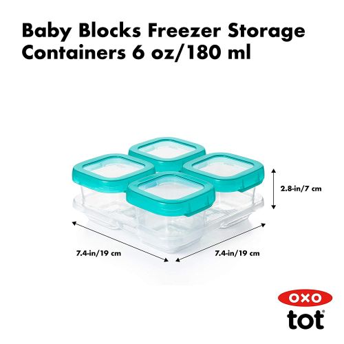 옥소 [아마존베스트]OXO Tot Baby Blocks Freezer Storage Containers (4 Oz)