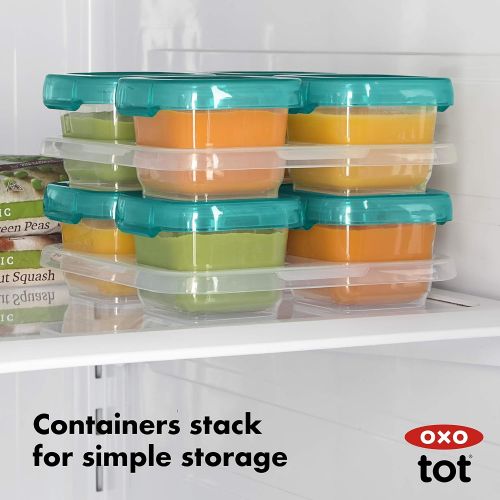 옥소 [아마존베스트]OXO Tot Baby Blocks Freezer Storage Containers (4 Oz)