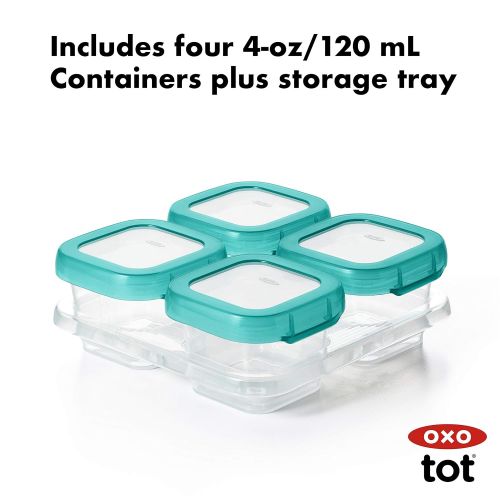 옥소 [아마존베스트]OXO Tot Baby Blocks Freezer Storage Containers (4 Oz)
