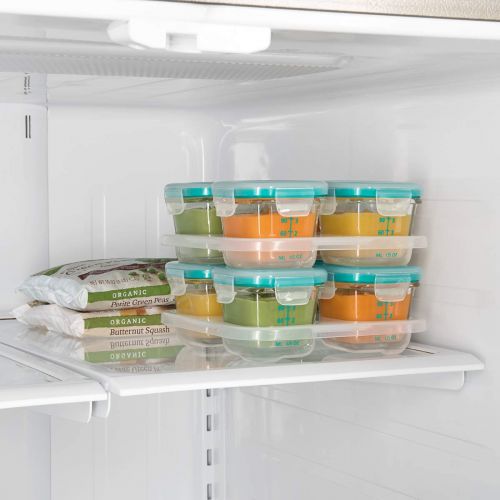 옥소 [아마존베스트]OXO Tot Glass Baby Blocks Food Storage Containers, Teal, 4 oz