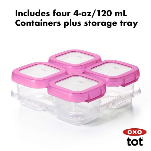 옥소 [아마존베스트]OXO Tot Baby Blocks Food Storage Containers, Pink, 4 oz