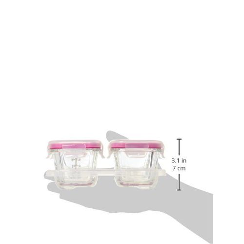 옥소 [아마존베스트]OXO Tot Glass Baby Blocks Food Storage Containers, Pink, 4 oz