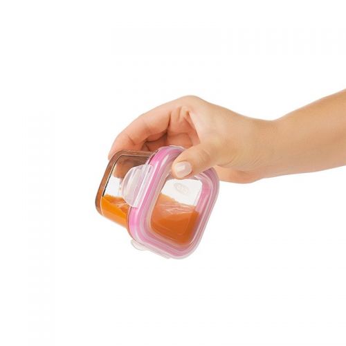 옥소 [아마존베스트]OXO Tot Glass Baby Blocks Food Storage Containers, Pink, 4 oz