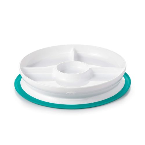 옥소 [아마존베스트]OXO Tot Stick & Stay Suction Divided Plate, Teal