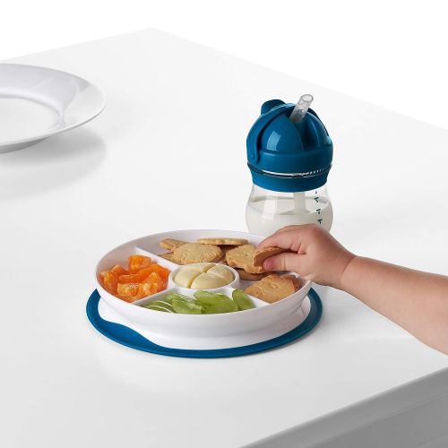 옥소 [아마존베스트]OXO Tot Stick & Stay Suction Divided Plate, Navy