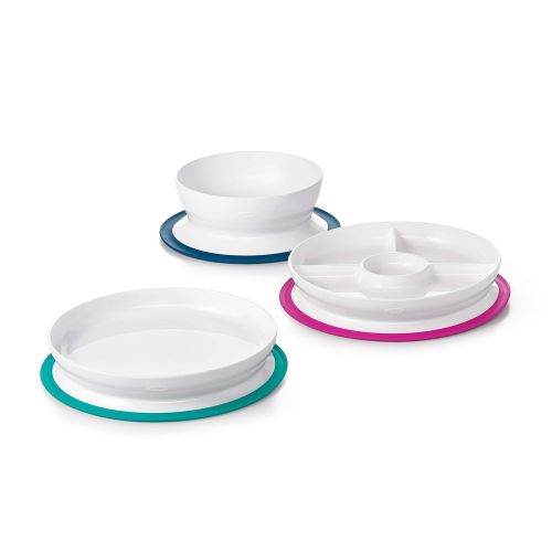 옥소 [아마존베스트]OXO Tot Stick & Stay Suction Divided Plate, Navy