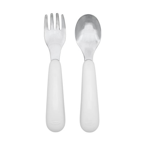 옥소 [아마존베스트]OXO Tot On-The-Go Fork/ Spoon Set With Carrying Case, White/Navy