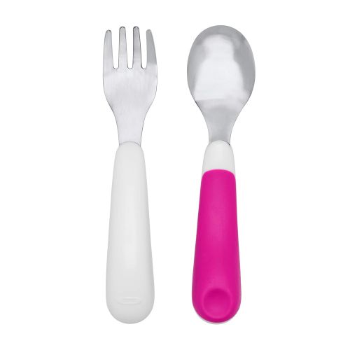 옥소 [아마존베스트]OXO Tot On-The-Go Fork & Spoon Set with Carrying Case, Pink