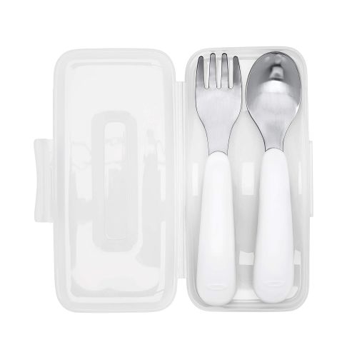 옥소 [아마존베스트]OXO Tot On-The-Go Fork & Spoon Set with Carrying Case, Pink