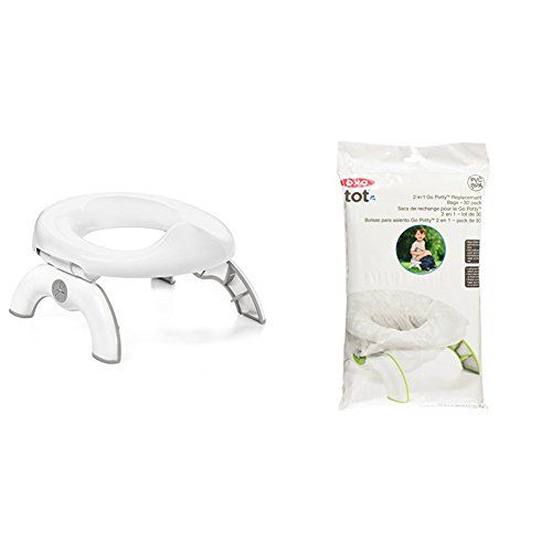 옥소 [아마존베스트]OXO Tot 2-in-1 Go Potty for Travel in Gray and Go Potty Refill Bags, 30 Count