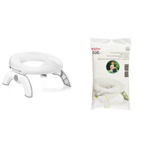 옥소 [아마존베스트]OXO Tot 2-in-1 Go Potty for Travel in Gray and Go Potty Refill Bags, 30 Count