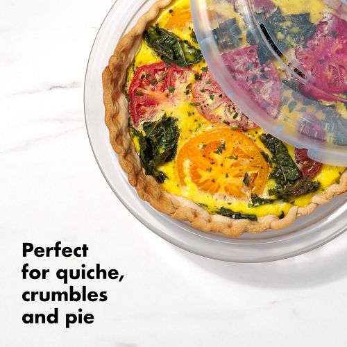 옥소 OXO Good Grips Glass Pie Plate with Lid, One Size