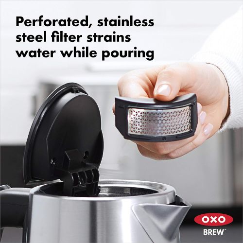 옥소 OXO 8710300 Cordless Glass Electric Kettle, 175 L, Clear