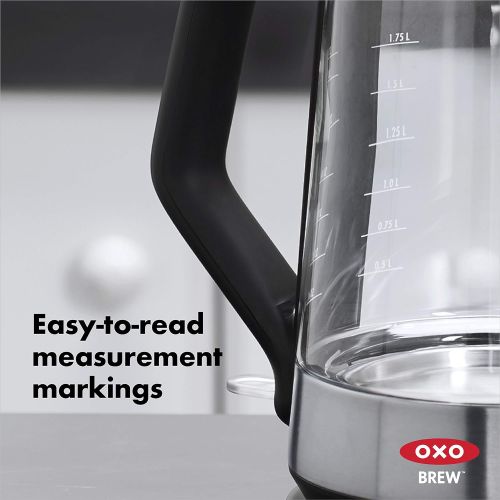 옥소 OXO 8710300 Cordless Glass Electric Kettle, 175 L, Clear