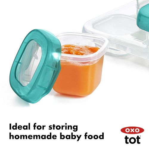 옥소 OXO Tot 2 ounce Baby Blocks Food Storage Containers, Teal