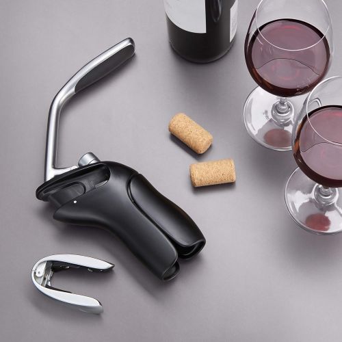 옥소 OXO Steel Vertical Lever Corkscrew with Removable Foil Cutter