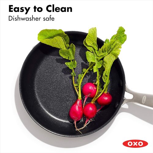 옥소 OXO Good Grips Pro Hard Anodized PFOA-Free Nonstick 8 Frying Pan Skillet, Dishwasher Safe, Oven Safe, Stainless Steel Handle, Black