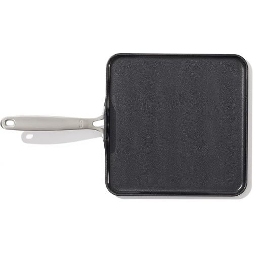 옥소 OXO Good Grips Pro Hard Anodized PFOA-Free Nonstick 11 Griddle Pan, Dishwasher Safe, Oven Safe, Stainless Steel Handle, Black