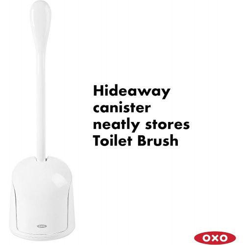 옥소 OXO 1281600 Good Grips Hideaway Compact Toilet Brush, White