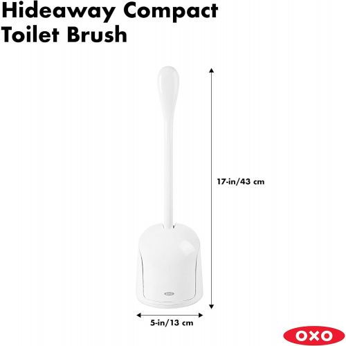 옥소 OXO 1281600 Good Grips Hideaway Compact Toilet Brush, White