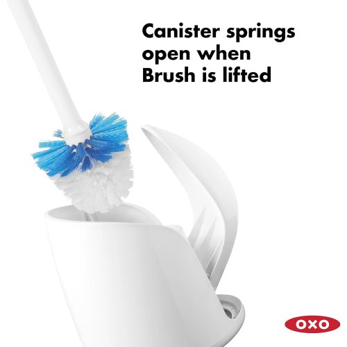 옥소 OXO 1281600 Good Grips Hideaway Compact Toilet Brush, White