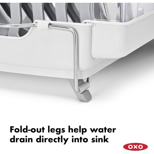 옥소 OXO Good Grips Convertible Foldaway Dish Rack, Stainless Steel