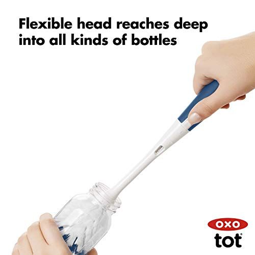 옥소 OXO Tot Bottle Brush with Nipple Cleaner, Navy