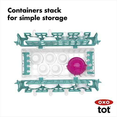 옥소 OXO Tot Dishwasher Basket for Bottle Parts & Accessories, Teal