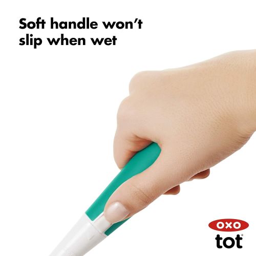 옥소 OXO Tot Bottle Brush with Nipple Cleaner and Stand, Teal