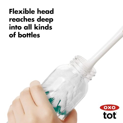 옥소 OXO Tot Bottle Brush with Nipple Cleaner and Stand, Teal