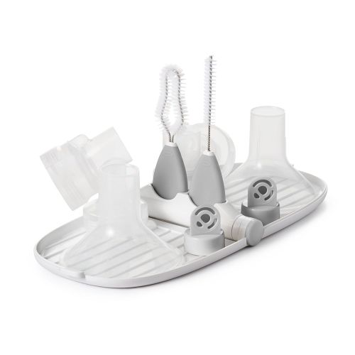 옥소 OXO Tot Breast Pump Parts Compact Drying Rack with Detail Brushes, Gray