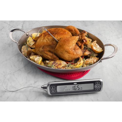 옥소 OXO 11231300 Good Grips Chefs Precision Digital Leave-In Thermometer, Stainless Steel: Kitchen & Dining