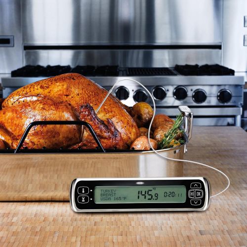 옥소 OXO 11231300 Good Grips Chefs Precision Digital Leave-In Thermometer, Stainless Steel: Kitchen & Dining