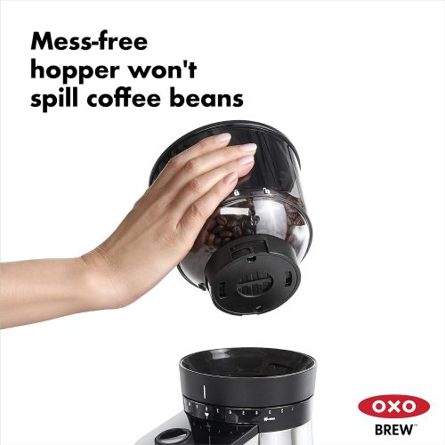 옥소 [아마존베스트]OXO On Conical Burr Coffee Grinder with Integrated Scale, Silver