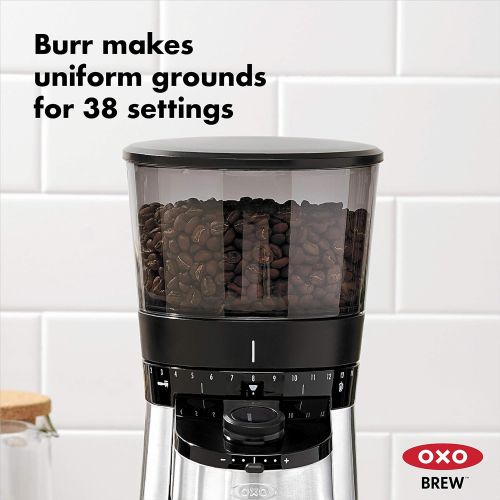 옥소 [아마존베스트]OXO On Conical Burr Coffee Grinder with Integrated Scale, Silver