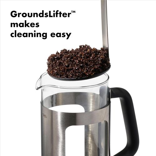 옥소 [아마존베스트]OXO Brew French Press with GroundsLifter, One Size, Steel